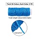 Pandahall 36 rouleaux 0.8mm cordons enduits de cire à coudre fil de polyester fil à coudre en cuir bijoux colorés cordes de cire pour bricolage bracelets artisanat YC-PH0002-26-2