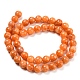 Natural Orange Calcite Dyed Beads Strands G-P503-8MM-11-3