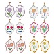 6 Pair 6 Style Acrylic Flower Dangle Stud Earrings EJEW-JE05471-1