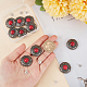 GORGECRAFT 1 Box 10 Sets Screw Back Buttons Red Synthetic Turquoise Metal Buttons Sunflower Decorative Buckle with Screws Back Vintage Flower Replacement Buckle for DIY Leather Sewing Craft Bags Decor DIY-GF0006-58-3