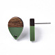 Resin & Walnut Wood Stud Earring Findings MAK-N032-002A-B03-4