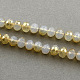 Half Plated Imitation Opalite Faceted Rondelle Glass Bead Strands X-EGLA-S092-2mm-01-2