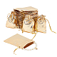 PandaHall 60pcs Golden Gift Bags 9x7cm/3.5x2.7 Drawstring Organza Bags Rectangle Small Pouch Goody Storage Bags for Christmas Tree Wedding Party Decor Jewelry Favor Gift Candy Chocolate Coin OP-PH0001-26-1