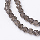 Chapelets de perles de quartz fumées naturelles G-D168-B-3mm-3