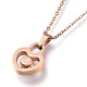 304 ожерелья с подвесками в форме сердца из нержавеющей стали NJEW-I240-14-4