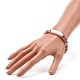 Bracelet extensible en perles acryliques tube incurvé pour adolescente femme BJEW-JB06944-02-3