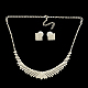 Moda collana di strass matrimonio e Stud orecchino set di gioielli SJEW-R046-05-3
