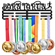 Superdant Born to Run Porte-médailles Vignes Porte-médailles avec 12 ligne Supports d'affichage de récompenses en acier robuste pour plus de 60 médailles Présentoirs de médailles muraux pour cordon de ruban ODIS-WH0021-203-1