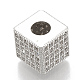 Perles européennes en laiton avec zircone cubique de micro pave ZIRC-T006-14P-1