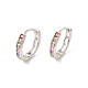 Красочные серьги-кольца с кубическим цирконием EJEW-H086-09P-1
