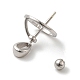 925 anillo de pellizco de planeta estilo medallón de plata de ley con baño de rodio STER-NH0001-55B-P-4