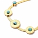 Placage ionique (ip) 304 bracelets de perles de turquoise synthétique en acier inoxydable BJEW-C035-09G-2