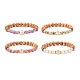 Natural Wood Round Beads Stretch Bracelet BJEW-JB07368-1
