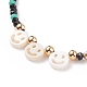 Collier coquillage et perles de verre pour femme NJEW-JN03910-5
