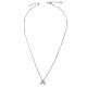 TINYSAND Arrow Design 925 Sterling Silver Silver Cubic Zirconia Pendant Necklaces TS-N325-S-2