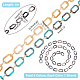 PandaHall 6pcs Acrylic Chain Links 6 Style Linking Chain Rings Imitation Gemstone Linking Chains with Aluminium Oval Links Handmade Paperclip Chains for Purse Jewellery Phone Trouser AJEW-PH0003-92-4