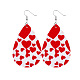 Красные серьги-капли из искусственной кожи на день святого валентина VALE-PW0001-050H-1