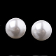 環境に優しいプラスチック模造真珠ビーズ  高い光沢  グレードA  片穴ビーズ  ラウンド  ホワイト  8mm  半分穴：1.4mm MACR-S278-8mm-01-2
