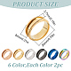 Superfindings 12pcs 6 colores 201 configuraciones de anillo de dedo ranurado de acero inoxidable STAS-FH0002-05-2
