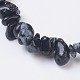Flocon de neige naturelle bracelets extensibles obsidienne BJEW-JB03681-10-2