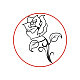 SuperZubehör 30mm goldene Rose Blumenmuster Stempel Messing Hitze Branding Stempel Prägung Lötstempel Grill Hitzestempel mit Holzgriff für Kuchen Holzleder AJEW-WH0113-15-167-5