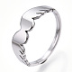 304 Stainless Steel Wing Adjustable Ring for Women RJEW-T027-10P-1