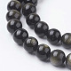Natural Golden Sheen Obsidian Beads Strands G-C068-8mm-9-3