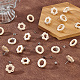 Unicraftale 32 шт. 2 стильные серьги-гвоздики в виде пончиков и цветов из натурального ясеня EJEW-UN0002-28-5