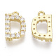 Brass Micro Pave Cubic Zirconia Charms KK-T060-05-D-G-NF-2