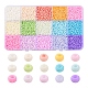 5250Pcs 15 Colors 8/0 Opaque Frosted Glass Seed Beads SEED-YW0001-74-A-1