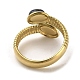 天然ラピスラズリのスネークオープンカフリング  ゴールデン 304 ステンレス鋼の指輪  usサイズ7（17.3mm） RJEW-C036-01A-G-3