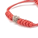 Coeur avec mot amour bracelet cordon perlé en alliage BJEW-JB07859-02-3