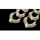 Nuptiale laiton bijoux de mariage abs clous d'oreille perle EJEW-JL049-3
