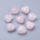 Pietre d'amore del cuore di quarzo rosa naturale DJEW-P009-01B-1