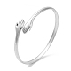 304 Stainless Steel Double Hands Hug Open Cuff Bangle BJEW-L682-003P-3
