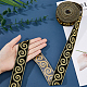 SUPERFINDINGS 4.27Yards(3.9m) Auspicious Cloud Ribbon Embroidery Black Trim with Hot Melt Adhesive Metallic Yarn Flat Polyester Ribbons Garment Accessories OCOR-WH0067-69C-4