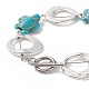 Bracelets à maillons tortue synthétiques turquoise (teints) BJEW-JB09195-01-5