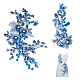 BENECREAT 2pcs 3D Blue Flowers Beads Patches PATC-BC0001-02C-1