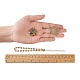 Латунные браслеты-цепочки с цветочными звеньями и браслеты из граненого стекла BJEW-SZ0001-016G-7
