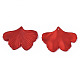 ゴム引きスタイルの不透明なアクリルパーツ  イチョウ葉  暗赤色  33.3x44.9x4mm  穴：1.5mm ACRP-T010-06-3