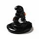 ハロウィンのテーマ不透明樹脂カボション  3D 魔女の帽子  ブラック  29x27x27mm RESI-K019-001B-2