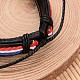 Trenzadas ajustables pulseras cordón de cuero de la PU BJEW-F197-02E-3