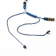 Set di bracciali con perline intrecciate in filo di nylon regolabile con perline di agata nera naturale BJEW-JB06453-13