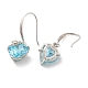 Cubic Zirconia Heart Dangle Earrings EJEW-P231-46P-11-2