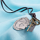Adjustable Men's Zinc Alloy Pendant and Leather Cord Lariat Necklaces NJEW-BB16019-B-6