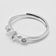 Adjustable 925 Sterling Silver Ring Components STER-K038-013P-2