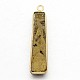 Natural Agate Crystal Electroplate Trapezoid Pendants G-F168-17-3