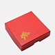 厚紙のブレスレットボックス  内部のスポンジ  バラの花の模様  正方形  レッド  90x90x22~23mm CBOX-G003-14E-1