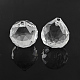 Faceted Round Glass Pendants X-GLAA-R147-03-1