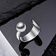 Shegrace anelli per polsini regolabili in argento sterling placcato rodio JR842A-3
